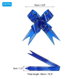 PATIKIL 4" Gift Wrap Bows, 20 Pack Christmas Pull Bow Baskets Present Wrapping Ribbon Bows for Party Ceremony Wedding Decor, Dark Blue