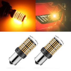 2Pack 1157 LED Brake Light Bulb, 12V-24V BAY15D Replacement Light Bulb for Reverse Brake Tail Running Parking,Universal for Car RV Trailer Boat (Yellow)