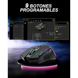 TERPORT S500 Mouse Gamer Inalámbrico Ergonómico con Retroiluminado RGB