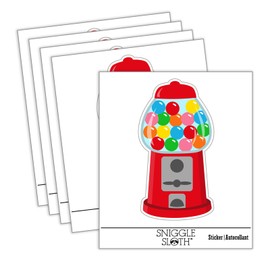 Gumball Machine Waterproof Vinyl Phone Tablet Laptop Water Bottle Car Window Bumper Decal Sticker Set - 5 Pack - Gloss Finish - 3.0"