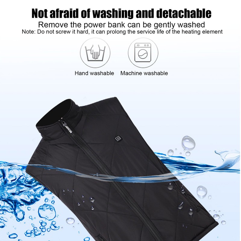 45‑65℃ Heated Vest 5 Gears Tempertature Control Intelligent Switch USB