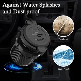 GOBGOD 3 Ports USB C Car Charger Socket USB 12V/24V Outlet, Dual 20W PD Type C & 18W QC 3.0 with Button Switch for Car Boat Marine Bus Truck Golf RV Motorcycle