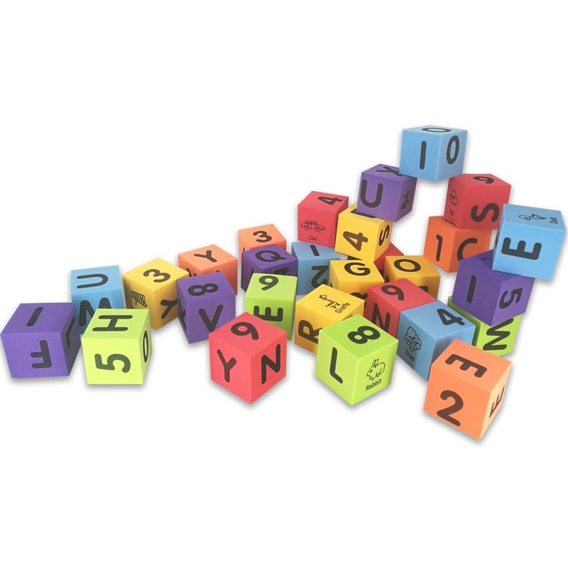 MOBU Foam Building Blocks 30PCS Learning Letters Alphabet Blocks Puzzle,