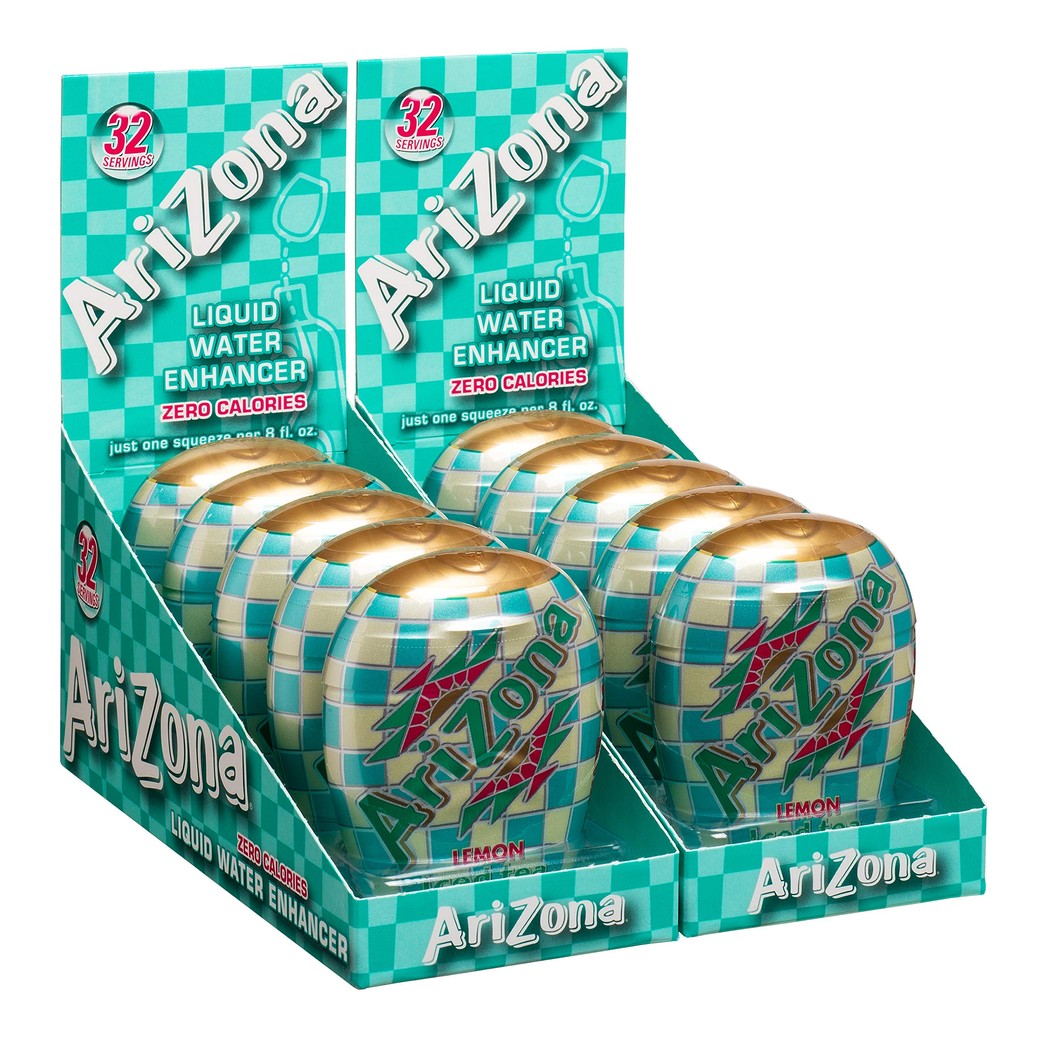 AriZona Iced Tea with Lemon Liquid Water Enhancer LWE (Pack of 10), Low Calorie Single Serving, Liquid Drink Mix, Just Add Water for Deliciously Refreshing Iced Tea Drink
