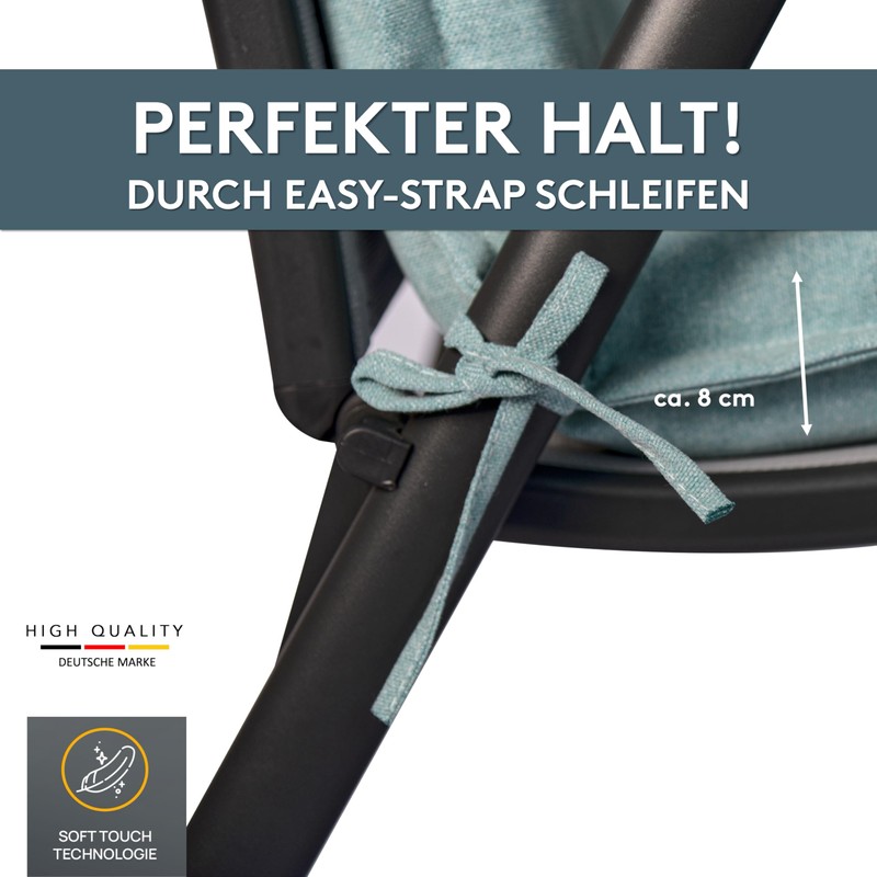 LILENO HOME Garden Chair Cushions in Aqua [Set of 2