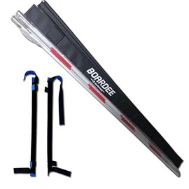 BOARDEE Volleyball Net Antenna Sleeves - Durable Tarpaulin Hook-and-Loop Sleeves with Vertical Straps - Indoor and Beach Volleyball Net Equipment - Pack of 2 (No Antennas Included) (Black)