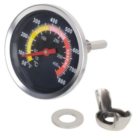 DcYourHome Charcoal Grill Thermometer Gauge, 2-3/8" Grill Lid Thermometer Replacement, Stainless Steel BBQ Pit Thermometer Gauge, Wood Charcoal Temp Gauge Grill Thermometer 50-800℉ Smoker Thermometers