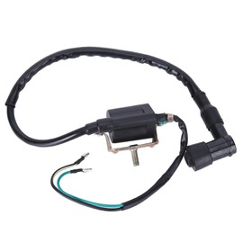Terisass Ignition Coil for 50CC 70CC 90CC 110CC 125CC Pit Dirt Bike ATV, Automotive Ignition Coils, Black, 12 V, 370 mm, 200 g, Metal, Plastic, Bolted, Motorcycle Compatible