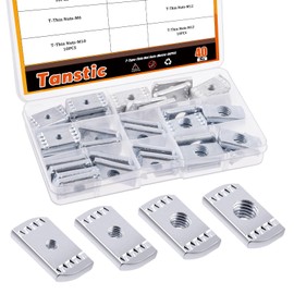 Tanstic 40Pcs M6 M8 M10 M12 Strut Channel Nuts without Spring Nuts No Spring Nuts with Zinc Plated for Channel Struts