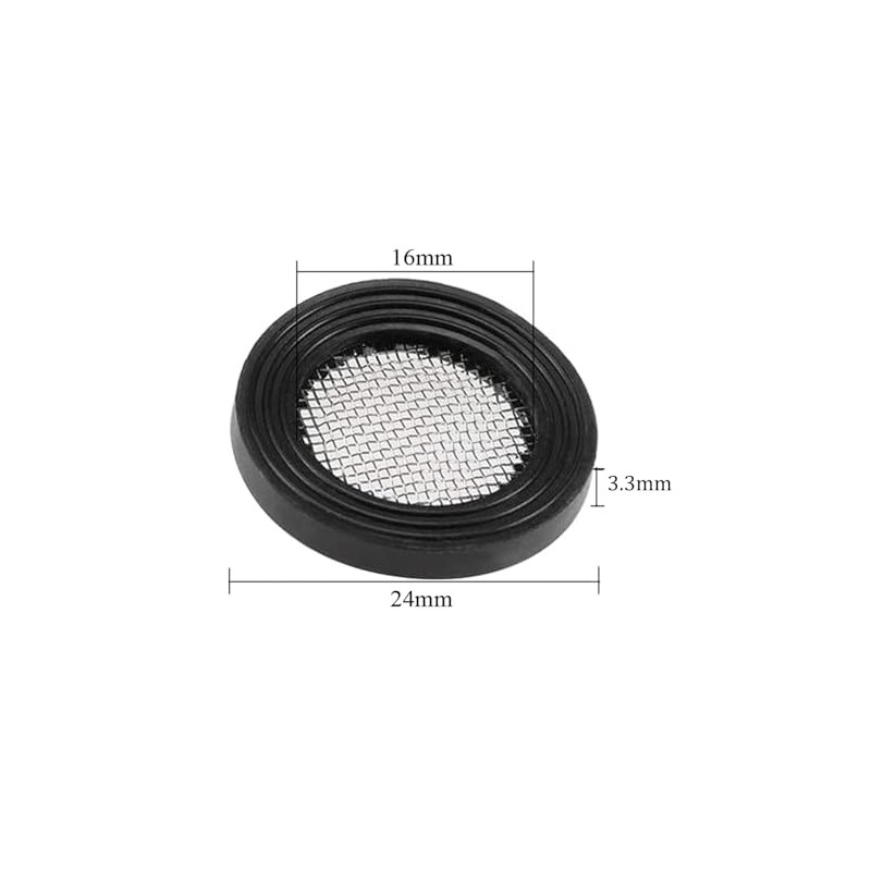 TOP-VIGOR 3Pcs Black Rubber Flat Washer 24mm OD 16mm ID