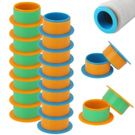 OVOV 10 Pairs Stretch Wrap Dispenser Shrink Wrap Handle Stretch Wrap Holder Stretch Film Wrap for Moving Plastic Hand Saver Fit for 3” Core (Blue+Orange)