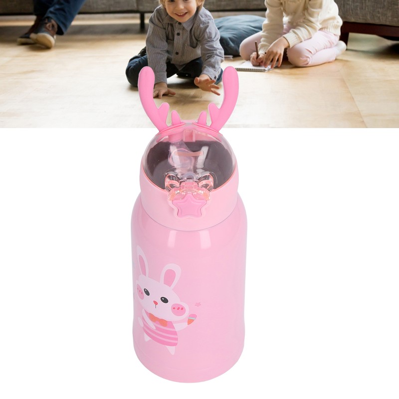 500ml Kids Stainless Steel Straw Thermal Insulation Cup Temperature Display