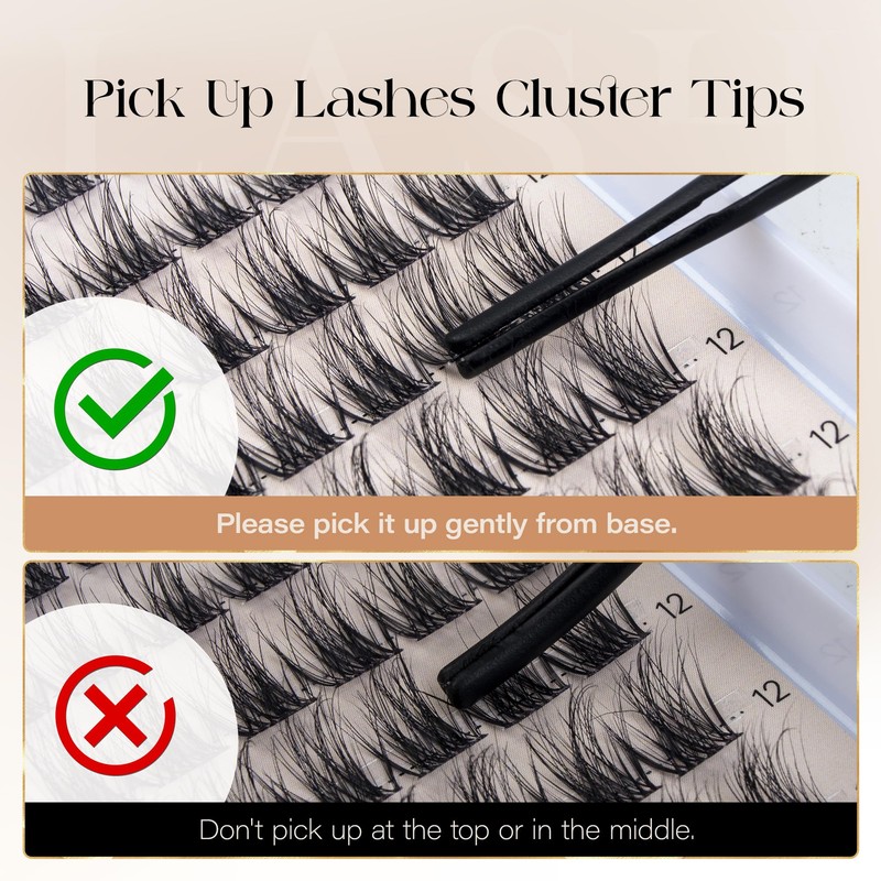 BEFER Lash Clusters, 144 Pcs 3D Curl Eyelash Clusters Volume