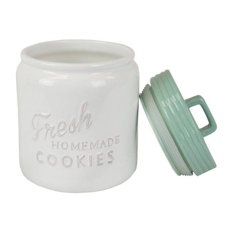 DII Kitchen Accessories Collection Ceramics, Cookie Jar, Aqua
