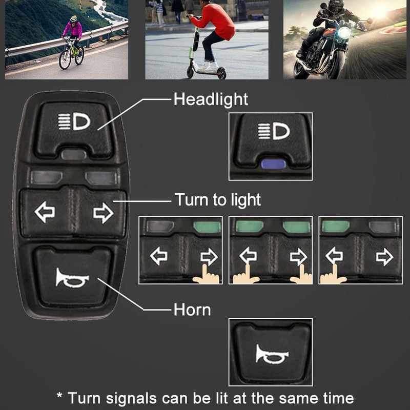 XinGeeek Ebike Headlight and Tail Light Sets,24-48V Ebike Turn Signal