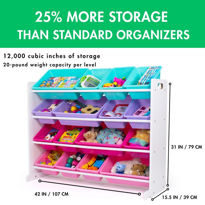 Humble Crew Supersized Toy Storage Organizer with 16 Removable Bins,