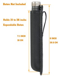 SdTacDuGe Molded Expandable Baton Holder,Tactical Baton Holster Holds 21 to 26 inches Expandable Baton, Telescopic Baton Pouch for Police Duty Belt Security Officer