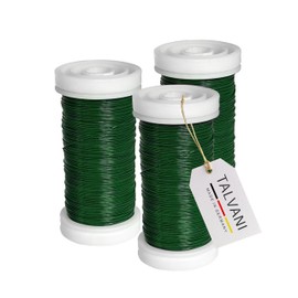 TALVANI Green Flower Wire, 100 m x 0.35 mm, Binding Wire for Garden, Floristry and DIY Projects, Stable and Flexible, Pack of 3 Myrth Wire