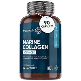Marine Collagen Capsules 1455mg - Naticol Type 1 Collagen Supplements for Women & Men - Hydrolysed Marine Collagen Peptides Complex with Hyaluronic Acid, Vitamin C & Zinc (90 Capsules) Made in The UK