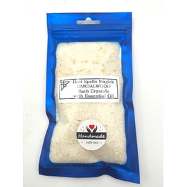 SANDALWOOD Ritual Bath / Sea Salts & Essential Oil/ ORGANIC/ Crystals Infused