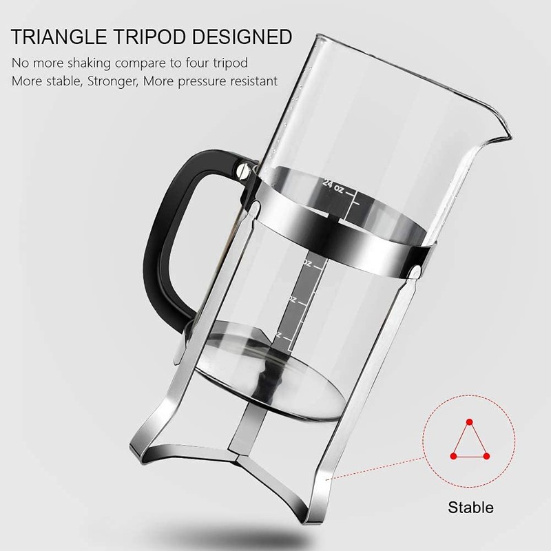 QUQIYSO French Press Coffee Maker 34oz 304 Stainless Steel French