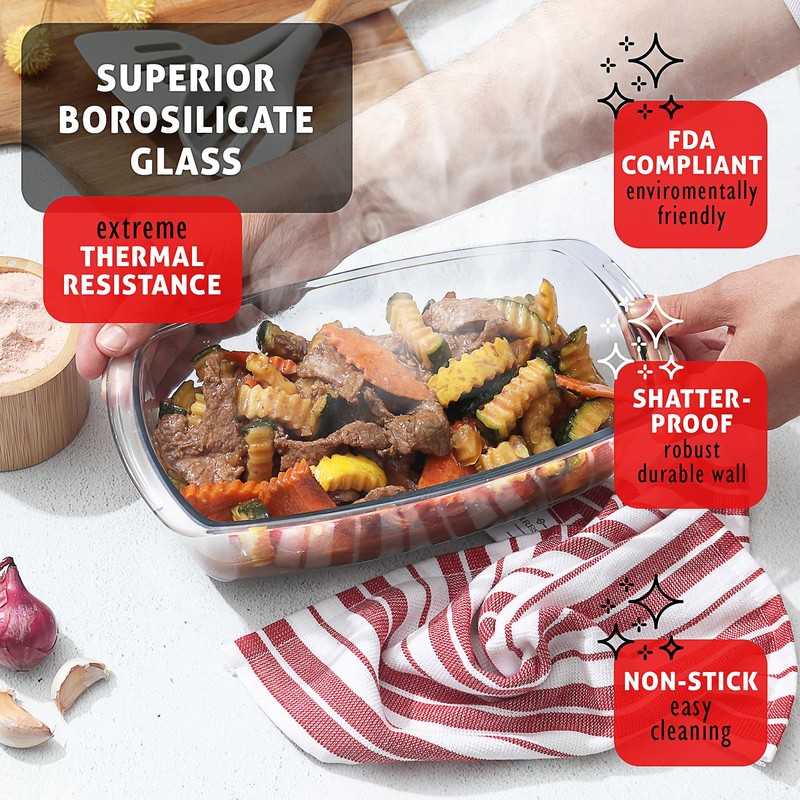 EATEX Glass Bread Pans for Homemade Bread Baking, 1.9 Quart