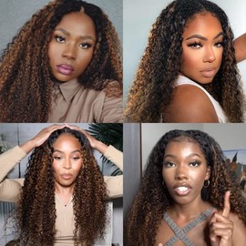 Vinmdonm 26 28 30 Inch P1B/30 Human Hair Bundles - Highlight Deep Wave Brown 8A Grade Remy 3 Bundles Two Tone Black Mixed With Brown