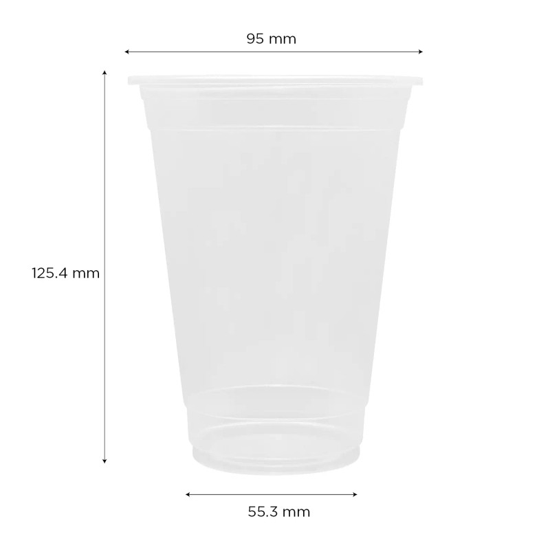 Karat 16oz PP Plastic U-Rim Cold Cups (95mm) - 2,000