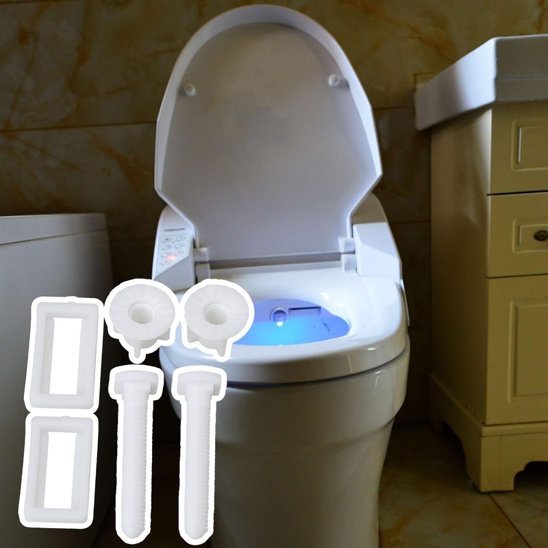 RDEXP 2 Pairs White Plastic Toilet Seat Cover Hinge Blind