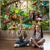 Avezano Jungle Backdrop Safari Party Decorations Rainforest Animals Banner