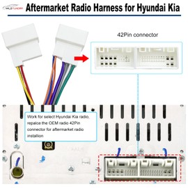 Car Radio Wiring Harness for Hyundai 2012-2017 KIA 2010-2018 Aftermarket Car Stereo Wiring Harness Connector for Elantra Sonata Accent Sportage Sorento Car Stereo Radio Wiring Harness Cable Install