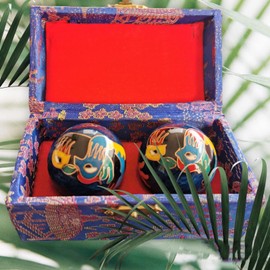 SabelAX Baoding Balls Health Balls Finger Training Hand Balls for Stress Relief Meditation Relaxation Anti-Stress Feng Shui (Moon)