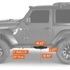 Hooke Road Wrangler JL 2-Door Running Board Side Step Bars