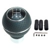 Universal Gear Knob Round with Chrome Ring - Black with