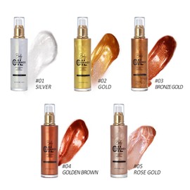 Melemando Shimmer Body Luminizer 5 Color Waterproof Smooth Face Body Glow Illuminator Non-sticky Liquid Body Highlight Illuminator for Face & Body & Leg (80 ML, 01 Pearl White)