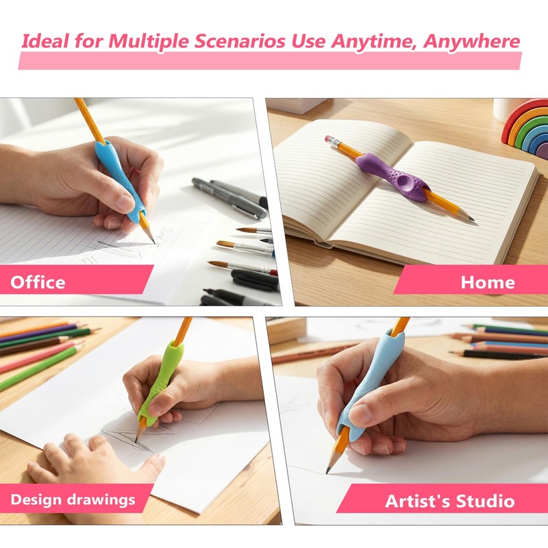 Yuanchu 6-Pack Pencil Grips, Ergonomic Double-Sided Pen Grips