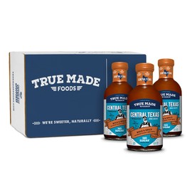 True Made Foods Central Texas Style Barbecue Sauce, Bold and Spicy, No Sugar Added, Keto, Whole 30, Paleo (18oz, 3 Pack)
