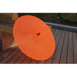 AEAOA Plain Bamboo Cloth Parasol Umbrella Great for Wedding Party Favor (Orange)