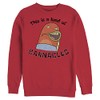 Nickelodeon Men's Spongebob Squarepants Barnacles Pullover Crew Fleece, Red, X-Large
