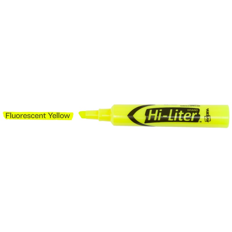 AVERY Hi-Liter Desk-Style Highlighters, Smear Safe Ink, Chisel Tip, 2