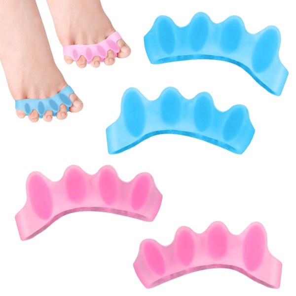 LUMOOM 4 Stück Zehenseparatoren, Hallux Valgus Korrektur, Wiederverwendbare und Waschbare