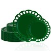 COLOSUS 60pcs Green Plastic Plates Set,Elegant Lace Rim Design Disposable