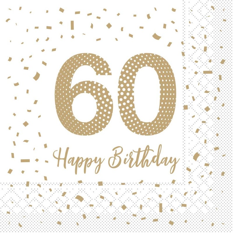 Sovie HORECA Tissue Napkin Happy Birthday 60 | 33 x
