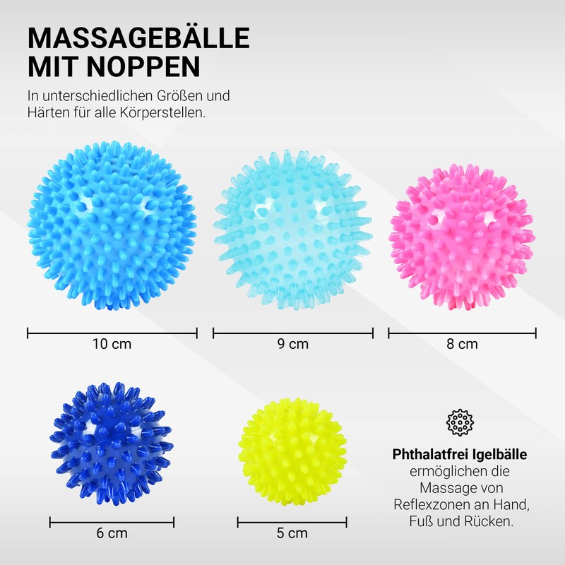 MSPORTS Massage Ball Set of 5 Hedgehog Balls