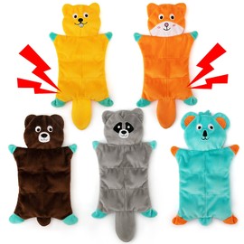 No Stuffing Dog Toys - 5 Pack Squeaky Dog Toys Plush Set for Puppy Teething