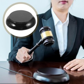 DIYEAH Gavel Base, Sound Block Judge Wooden Playset Wood Base Round Hammer Sound Block for Judge Auction Court