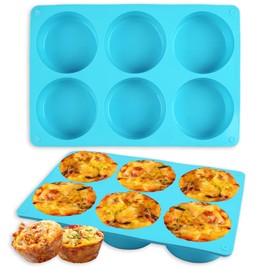 AICMEI 2Pcs Silicone Egg Molds Non-Stick 3.15 Inch Round Muffin Top Baking Pans, Round Silicone Molds for Egg Bites, English Muffin, Breakfast Sandwiches, Pies, Pancakes