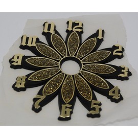 A n B Collectibles 3" Gold with Gold Daisy Full Sunburst Plastic Clock Numbers …