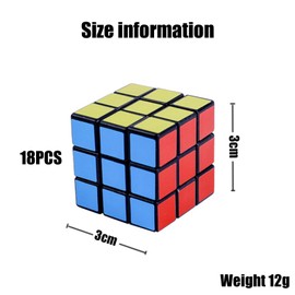 Vroxdrez 18-Piece Mini Magic Cube Set - 1.18 Inch Magic Cube in Colourful Look, Environmentally Friendly & Safe for Children, Ideal for Travel, Birthday & Party Bags