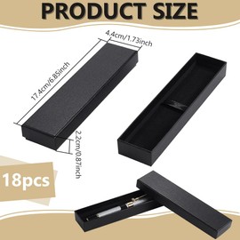 BENECREAT 18PCS Black Empty Pen Gift Box, Ballpoint Pen Gift Box with Cushion Pen Presentation Display Box Cardboard Jewelry Boxes for Wedding Birthday Souvenir Office Supplies